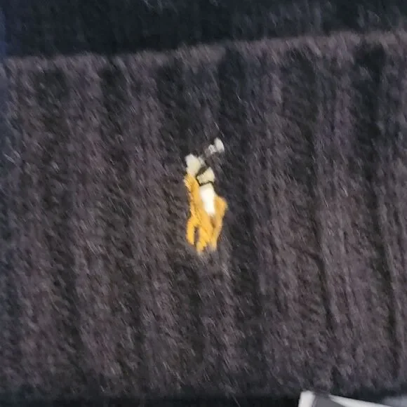 Polo Ralph Lauren Men's Wool Blend Beanie Hat Knit navy blue Embroidered logo - Picture 8 of 8